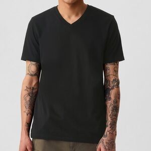 Men's Black V-Neck T-Shirt Gap Sz M